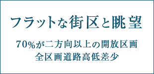 フラットな街区と眺望