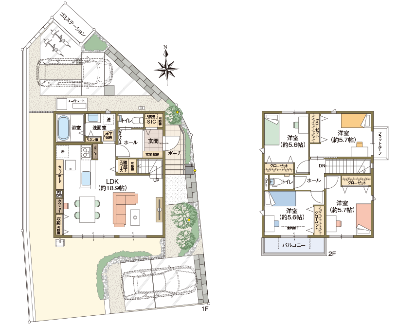 1号地 区画・間取り図