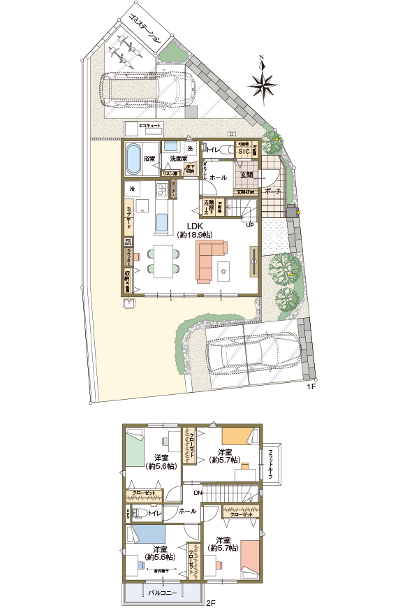 1号地 区画・間取り図