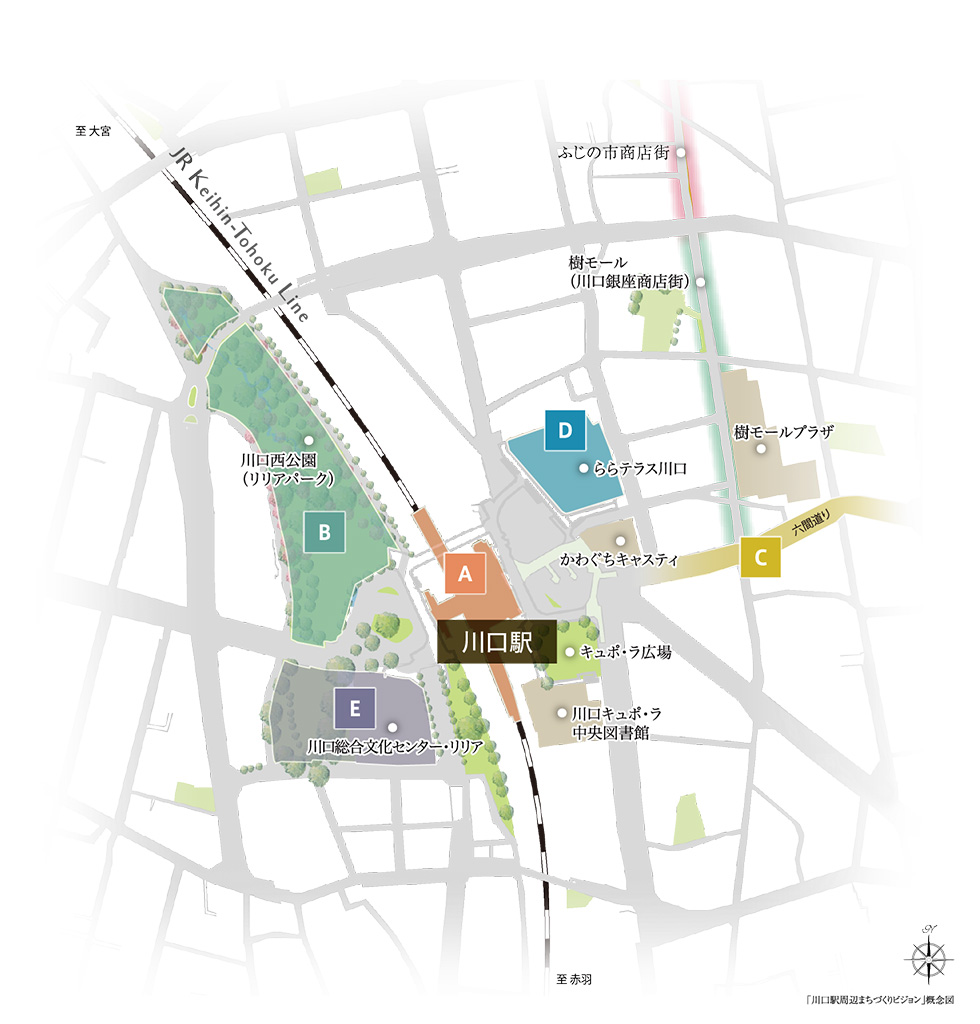 「川口駅周辺まちづくりビジョン」概念図