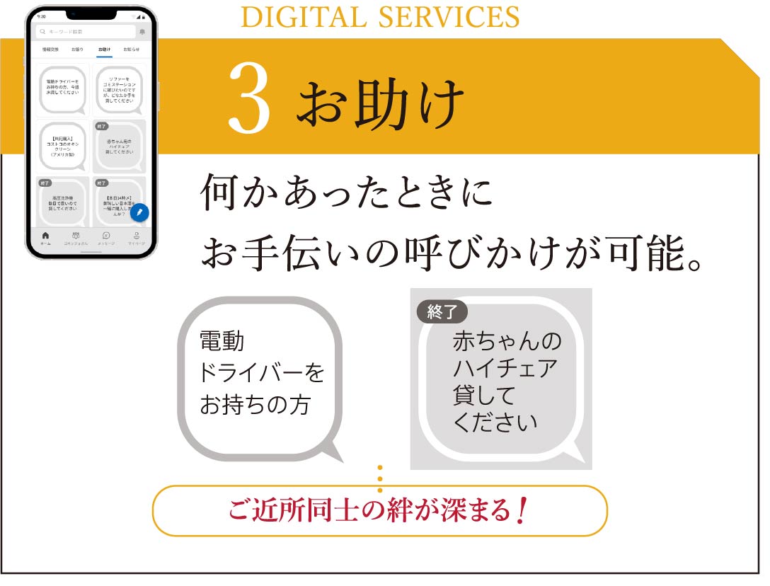 お助け／いらなくなったモノを欲しい方のもとへ。