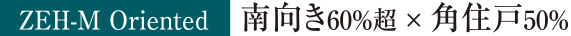 ZEH-M Oriented 南向き60％超 × 角住戸50％