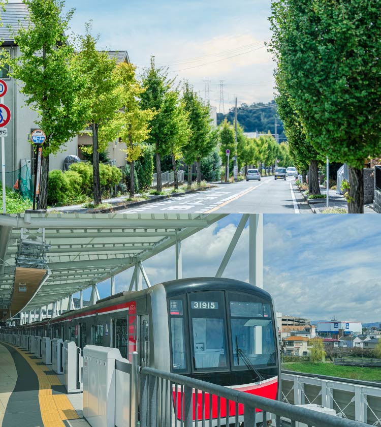 現地周辺街並み／「箕面萱野」駅