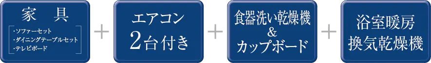 家具＋エアコン＋食器洗い乾燥機＆カップボード
