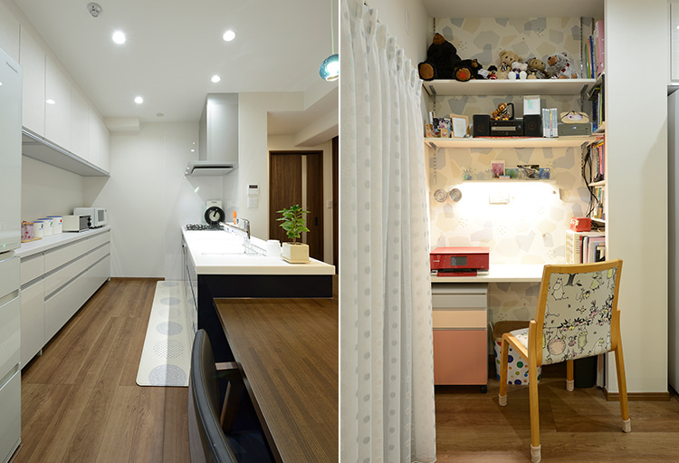 写真：キッチンと仕事スペース