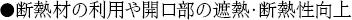 断熱材の利用や開口部の遮熱・断熱性向上
