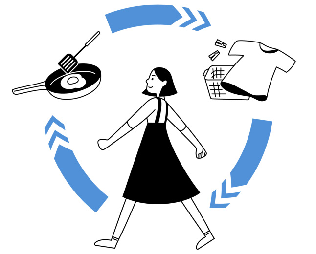 イラスト：時間とゆとりを生む動線デザイン