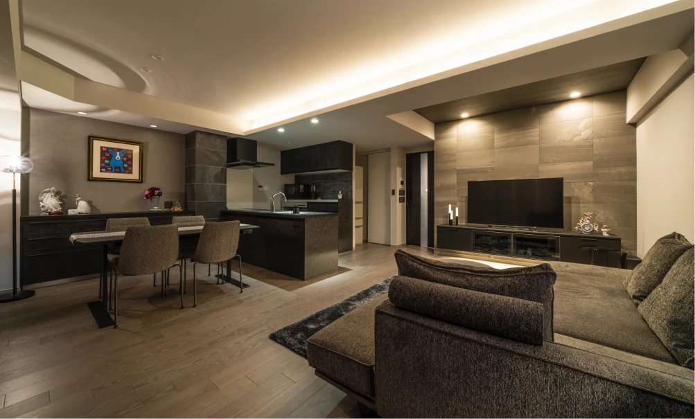 写真：リビングダイニングの天井の照明