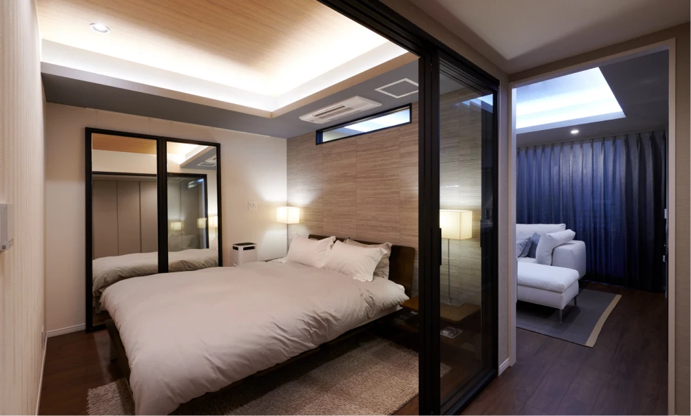 写真：寝室の照明