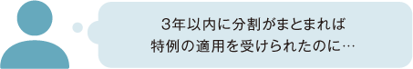 3年以内に分割がまとまれば特例の適用を受けられたのに…